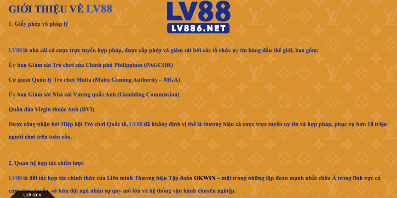 Giới thiệu tổng quan về nhà cái LV88